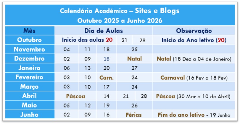 Calendário Académico